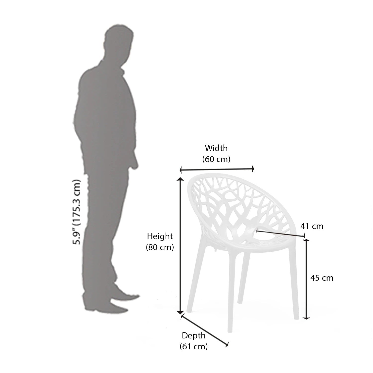 Nilkamal Crystal PP Chairs (White Color) | HOMEGENIC.
