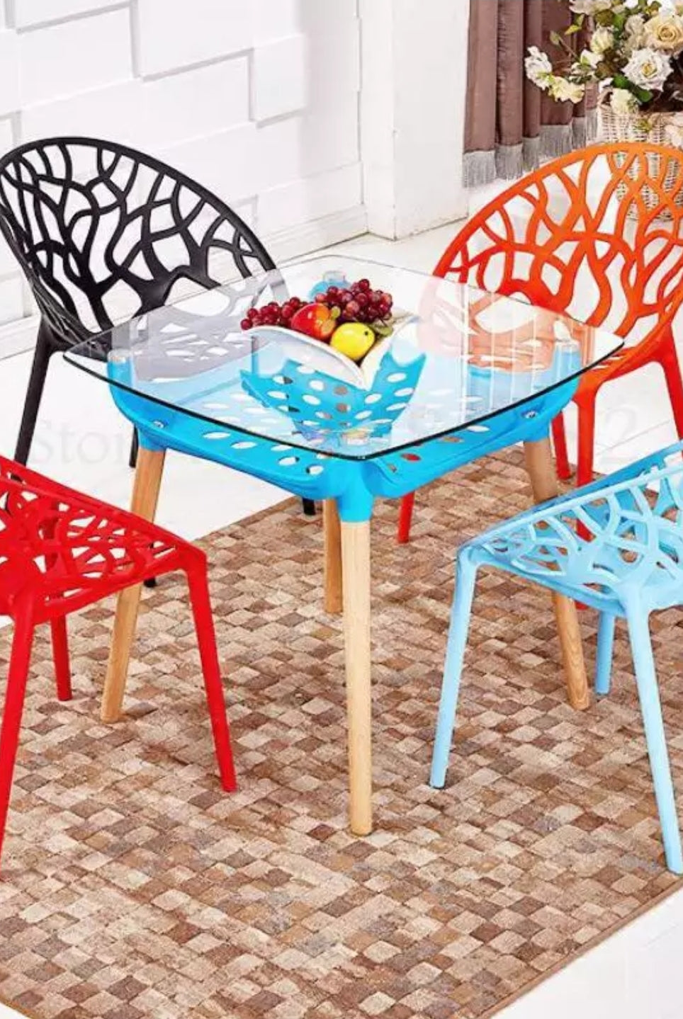 Nilkamal Crystal PP Chairs (Red Color) | HOMEGENIC.