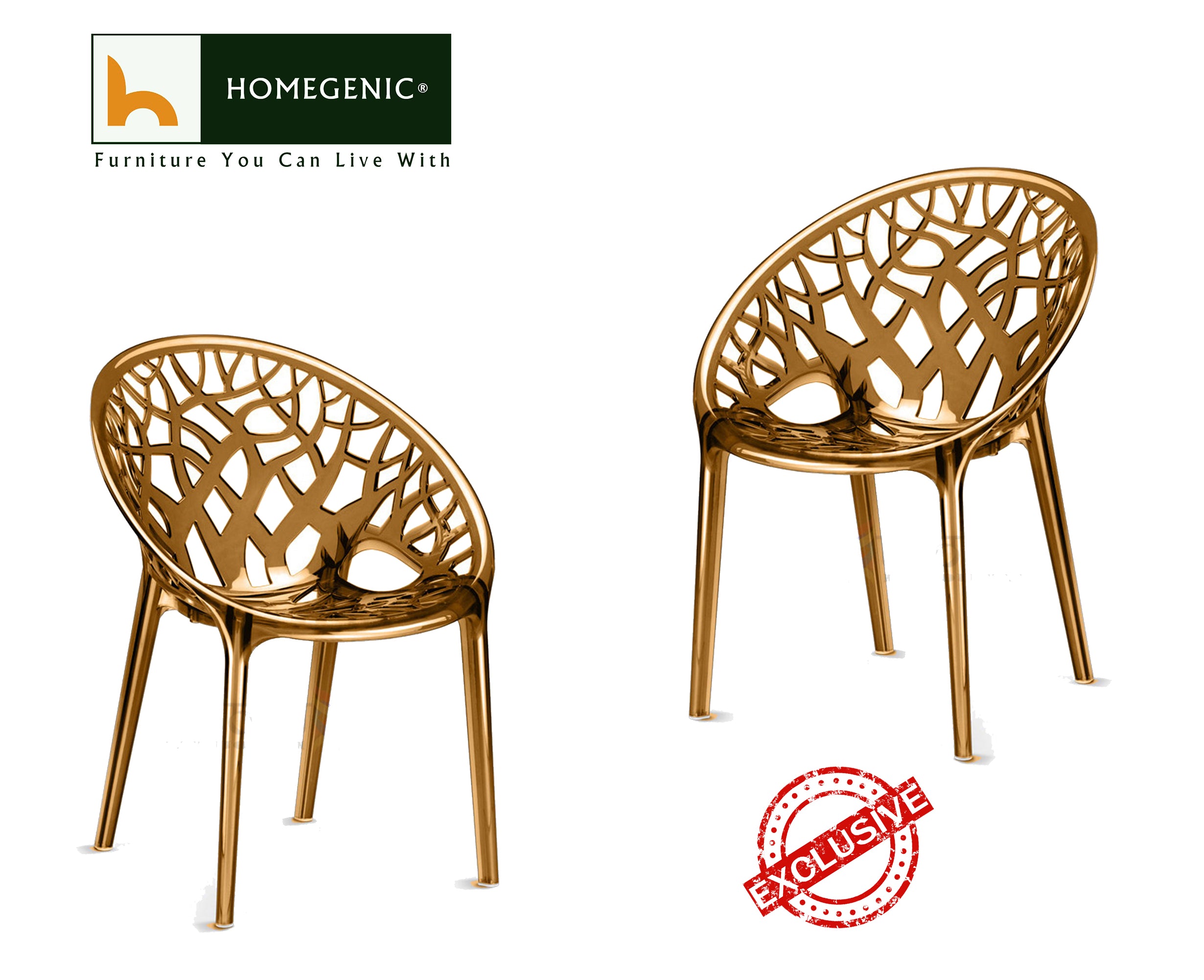 Nilkamal Crystal PC Chairs (Umbra Translucent) | HOMEGENIC.