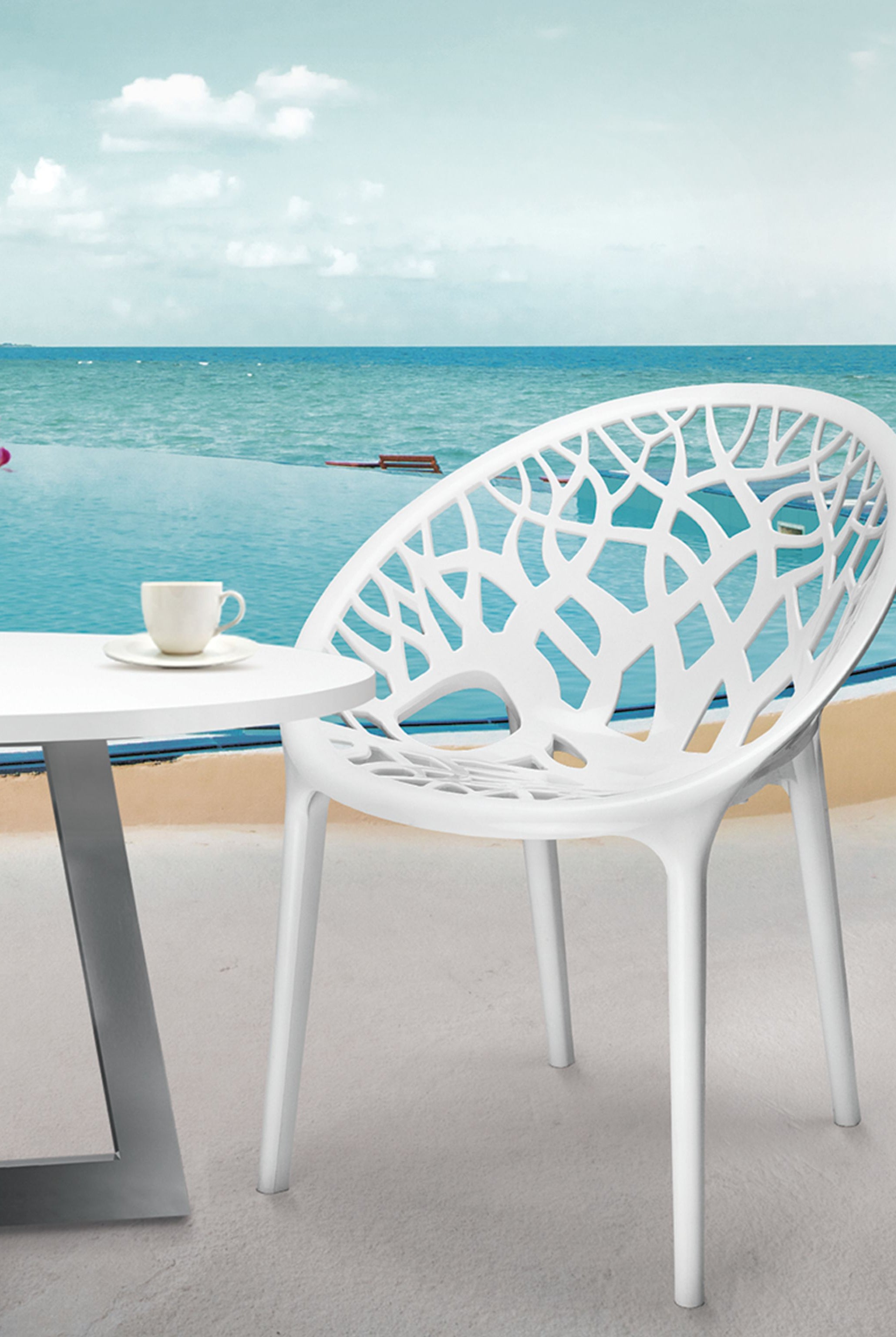 Nilkamal Crystal PP Chairs (White Color) | HOMEGENIC.