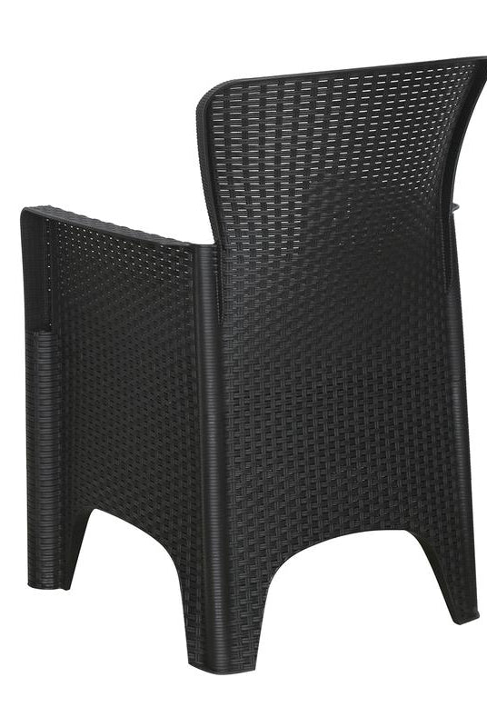 Nilkamal Divine set of 2 Chairs with Coffee Table (Black) | HOMEGENIC.
