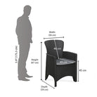 Nilkamal Divine set of 2 Chairs with Coffee Table (Black) | HOMEGENIC.