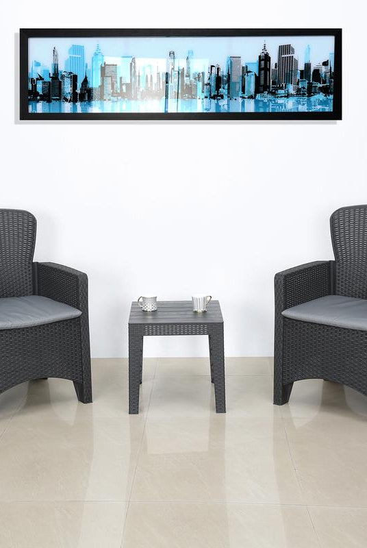 Nilkamal Divine set of 2 Chairs with Coffee Table (Black) | HOMEGENIC.