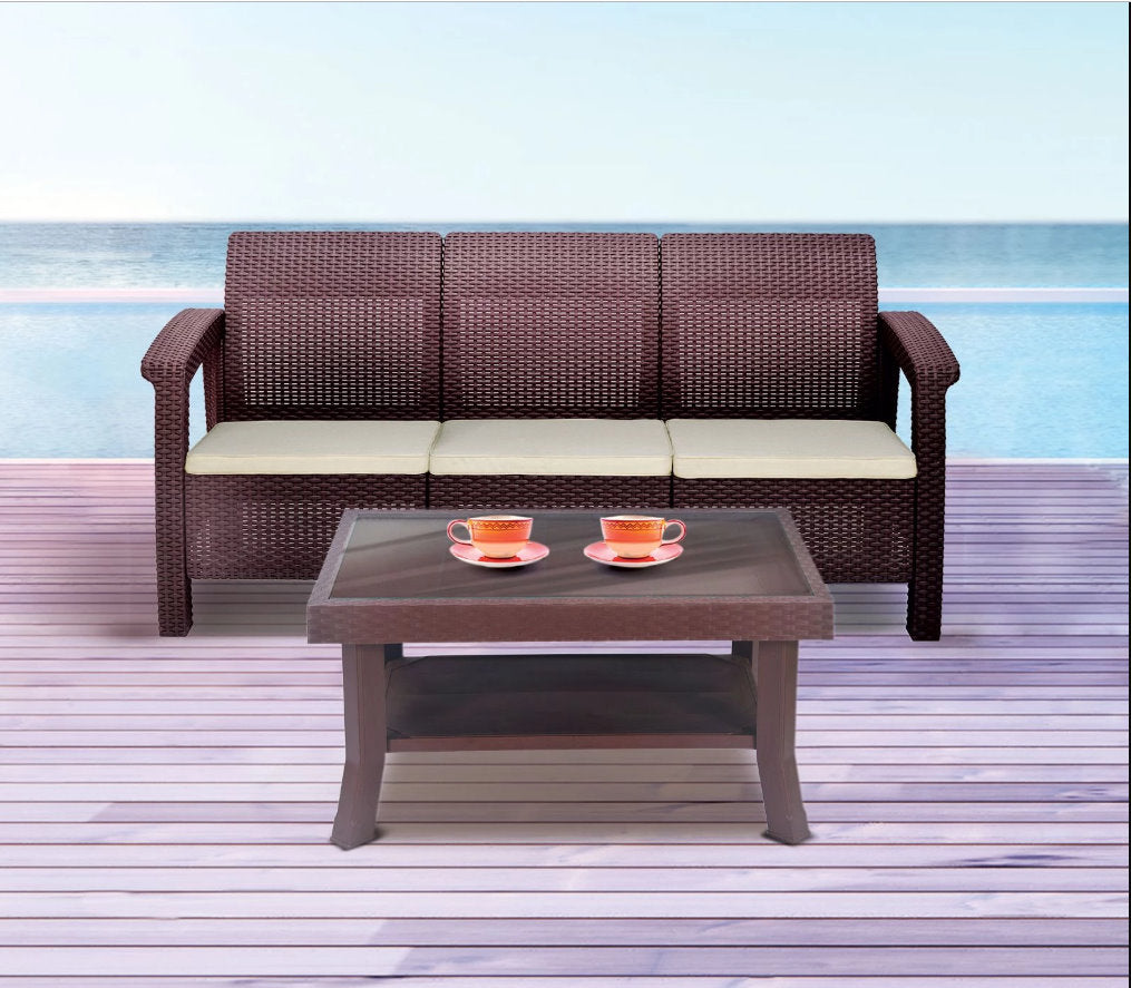 Nilkamal Goa Sofa Three, Two, One Seater & Complete Sofa Set (Season Rust Brown) | HOMEGENIC.