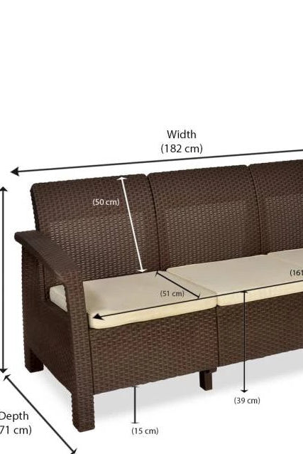 Nilkamal Goa Sofa Three, Two, One Seater & Complete Sofa Set (Season Rust Brown) | HOMEGENIC.