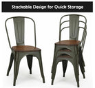 Replica Tolix Metal Bistro Dining Chair With Wood Top | HOMEGENIC.