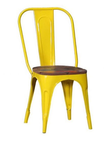 Replica Tolix Metal Bistro Dining Chair With Wood Top | HOMEGENIC.