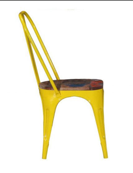 Replica Tolix Metal Bistro Dining Chair With Wood Top | HOMEGENIC.