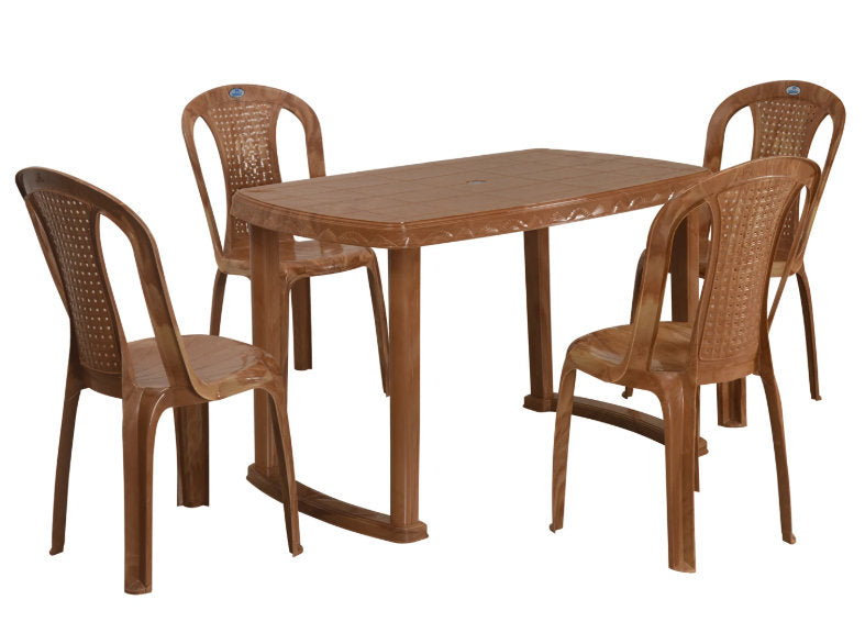 Nilkamal Shahenshah Dining Table Set with 4 Chairs | HOMEGENIC.