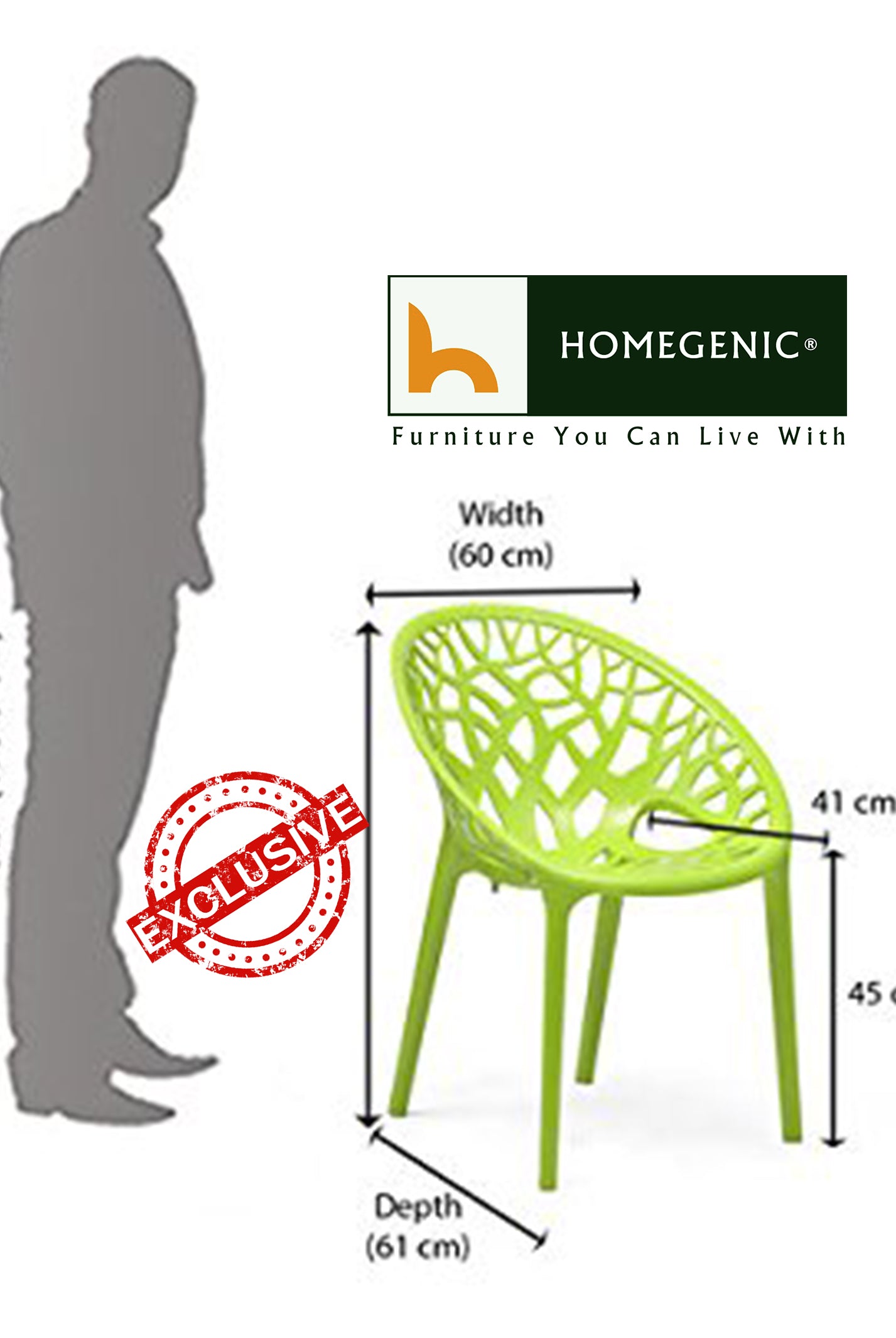 Nilkamal Crystal PP Chairs (Lime Green Color) | HOMEGENIC.