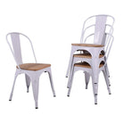 Replica Tolix Metal Bistro Dining Chair With Wood Top | HOMEGENIC.
