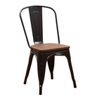 Replica Tolix Metal Bistro Dining Chair With Wood Top | HOMEGENIC.