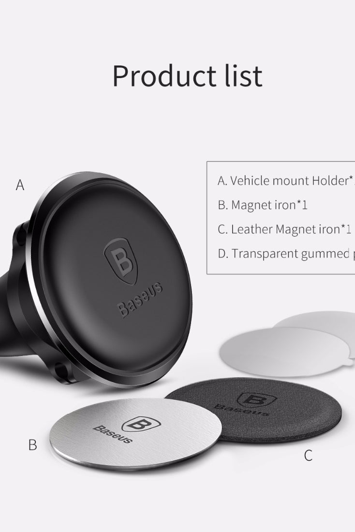 Baseus Magnetic Car Mobile holder with cable clip 360 Rotate | HOMEGENIC.