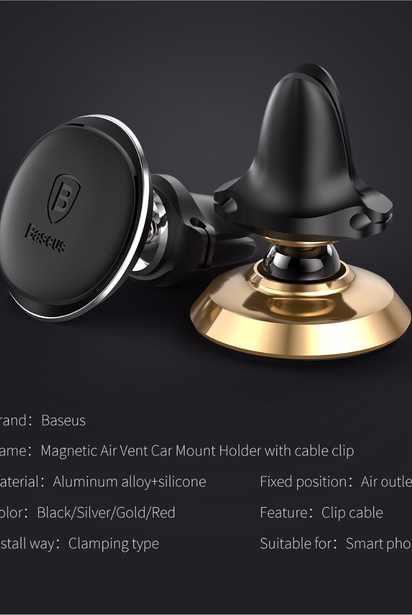 Baseus Magnetic Car Mobile holder with cable clip 360 Rotate | HOMEGENIC.