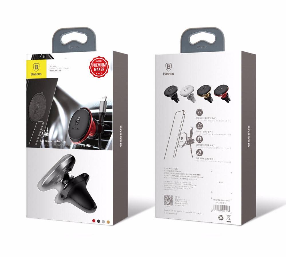 Baseus Magnetic Car Mobile holder with cable clip 360 Rotate | HOMEGENIC.