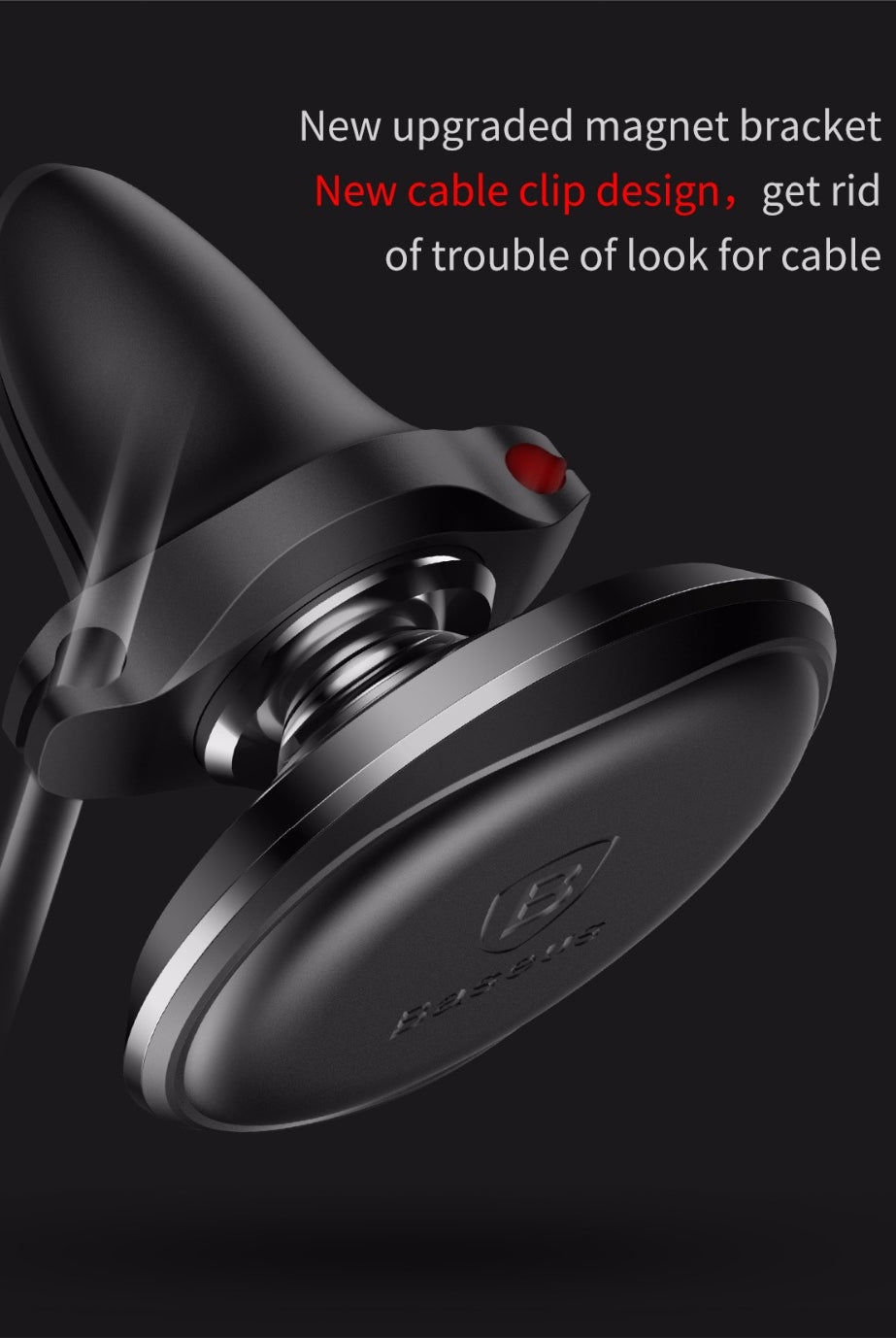 Baseus Magnetic Car Mobile holder with cable clip 360 Rotate | HOMEGENIC.