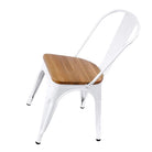 Replica Tolix Metal Bistro Dining Chair With Wood Top | HOMEGENIC.