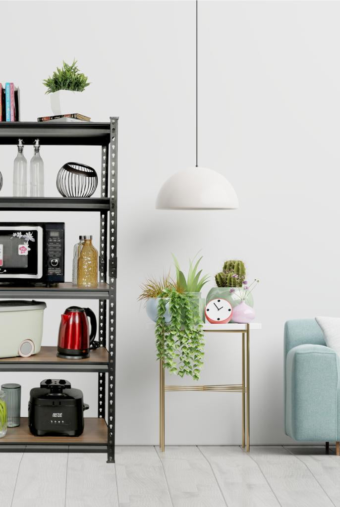 Homegenic Boltless Multi Purpose Adjustable Rack with Laminated Engineered Wood Shelves | HOMEGENIC.