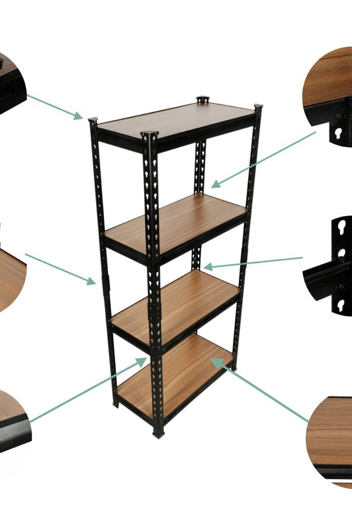 Homegenic Boltless Multi Purpose Adjustable Rack with Laminated Engineered Wood Shelves | HOMEGENIC.