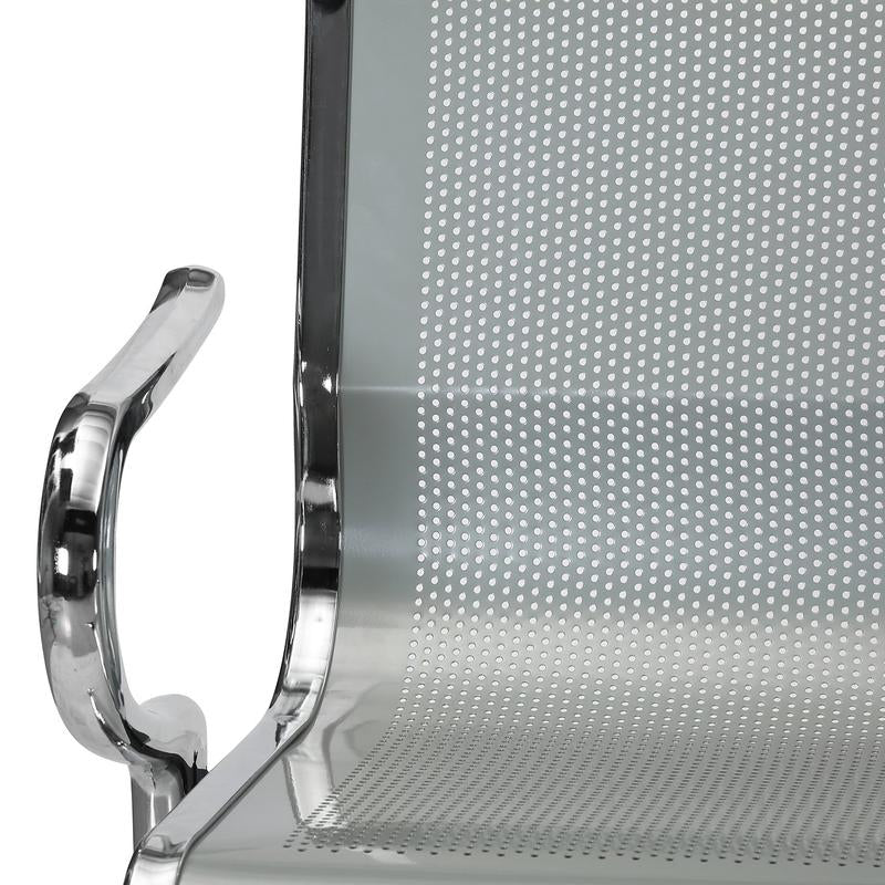 Nilkamal Italia 3 Seater Bench Reception Chair (Silver) | HOMEGENIC.