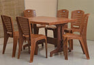 Nilkamal Ultima Dining Table with 6 Chairs CH4025 (Pear Wood) | HOMEGENIC.