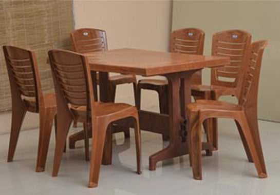 Nilkamal Ultima Dining Table with 6 Chairs CH4025 (Pear Wood) | HOMEGENIC.