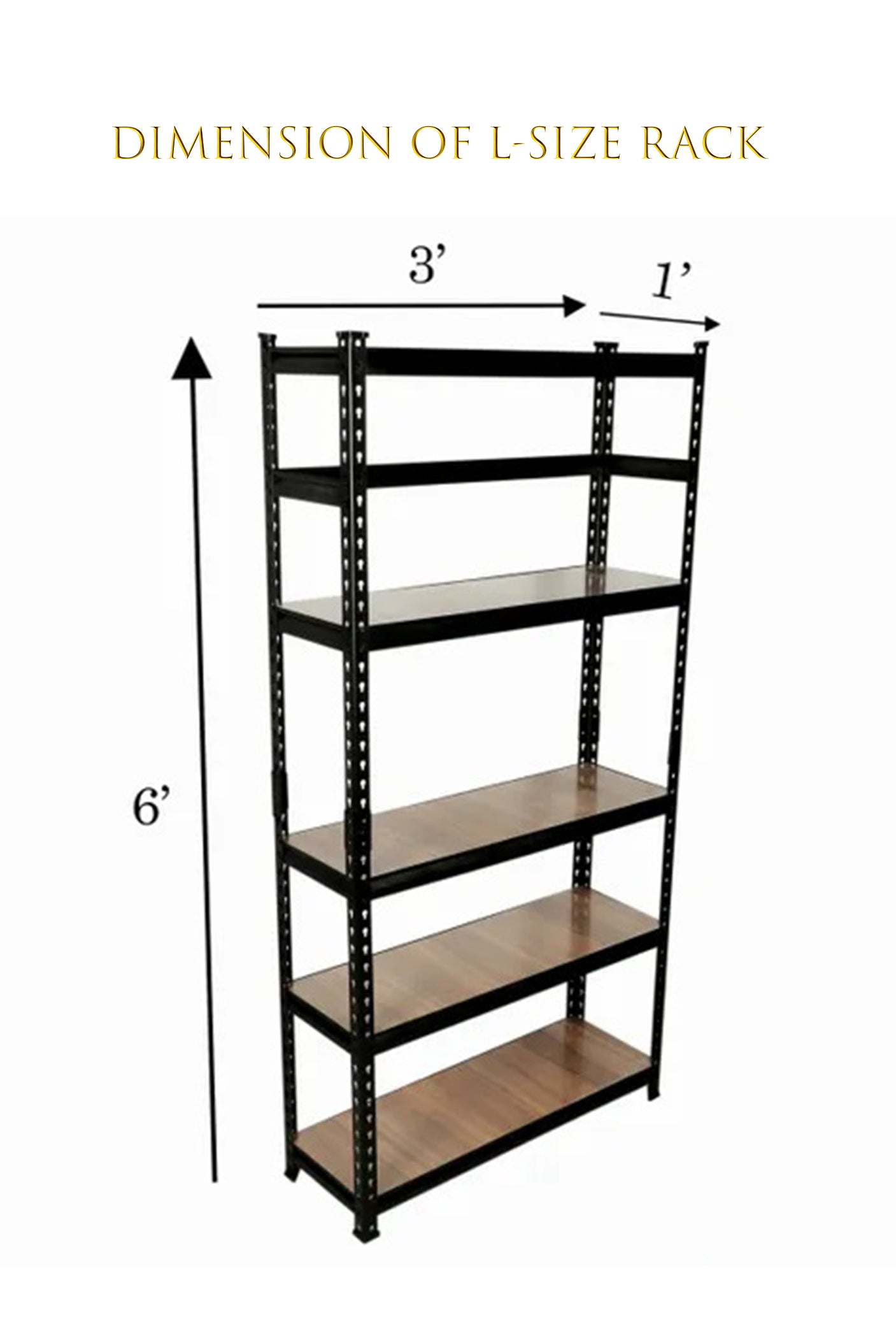 Homegenic Boltless Multi Purpose Adjustable Rack with Laminated Engineered Wood Shelves | HOMEGENIC.