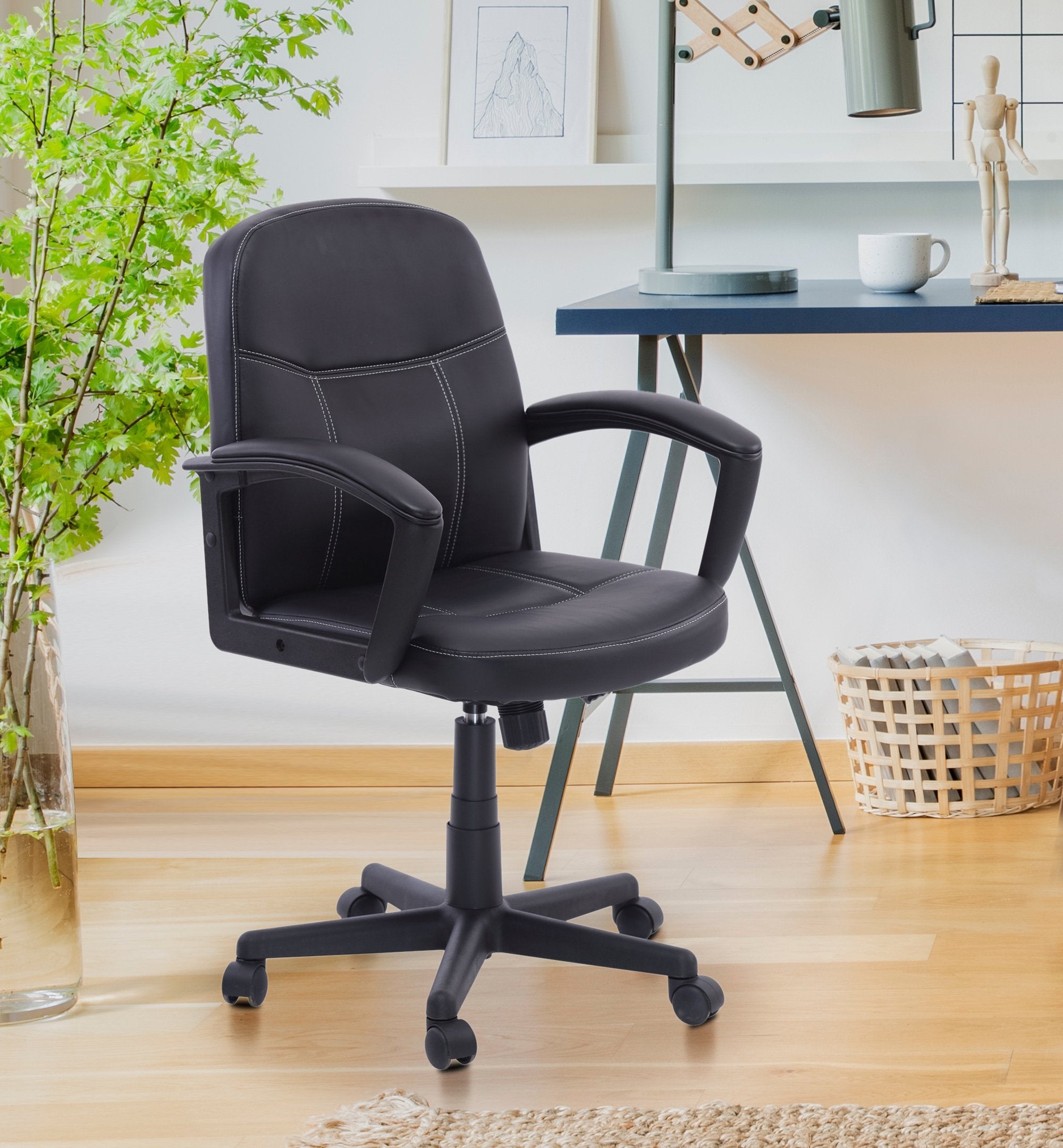 Nilkamal Mayor Low Back Office Chair (Black) | HOMEGENIC.