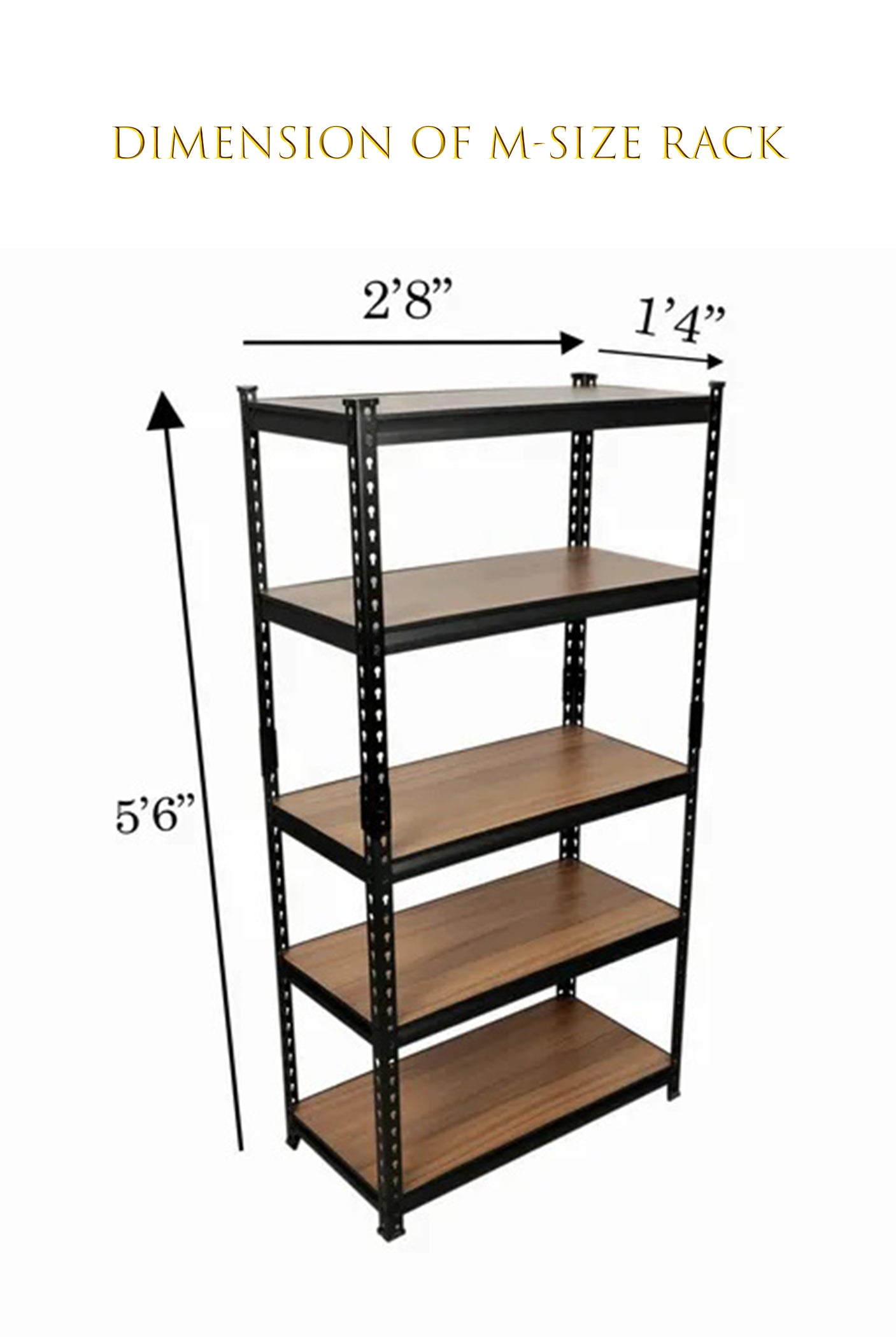 Homegenic Boltless Multi Purpose Adjustable Rack with Laminated Engineered Wood Shelves | HOMEGENIC.