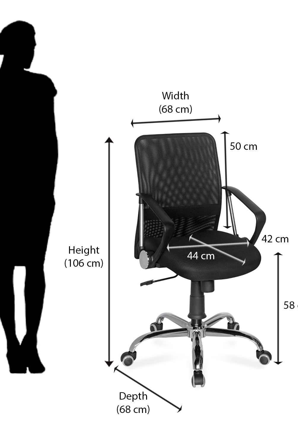 Nilkamal Xeon Mid Back Mesh Office Chair | HOMEGENIC.