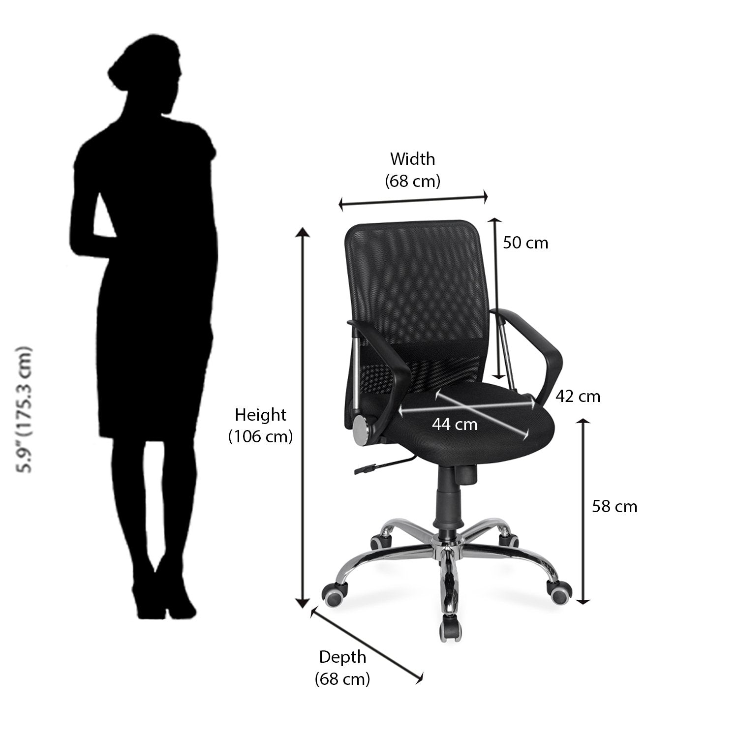 Nilkamal Xeon Mid Back Mesh Office Chair | HOMEGENIC.