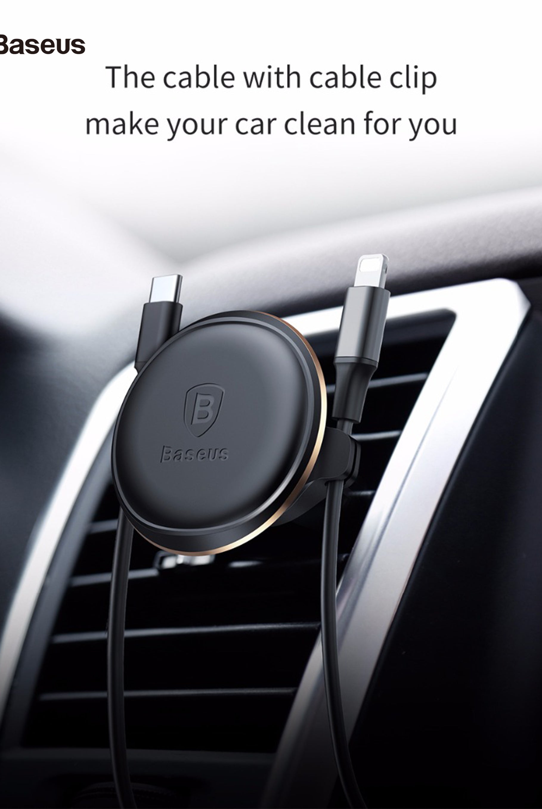 Baseus Magnetic Car Mobile holder with cable clip 360 Rotate | HOMEGENIC.