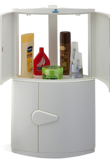 Nilkamal Blooms Plastic Wall Mount 2 Door Corner Cabinet | HOMEGENIC.
