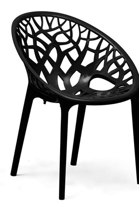 Nilkamal Crystal PP Chairs (Black Color) | HOMEGENIC.
