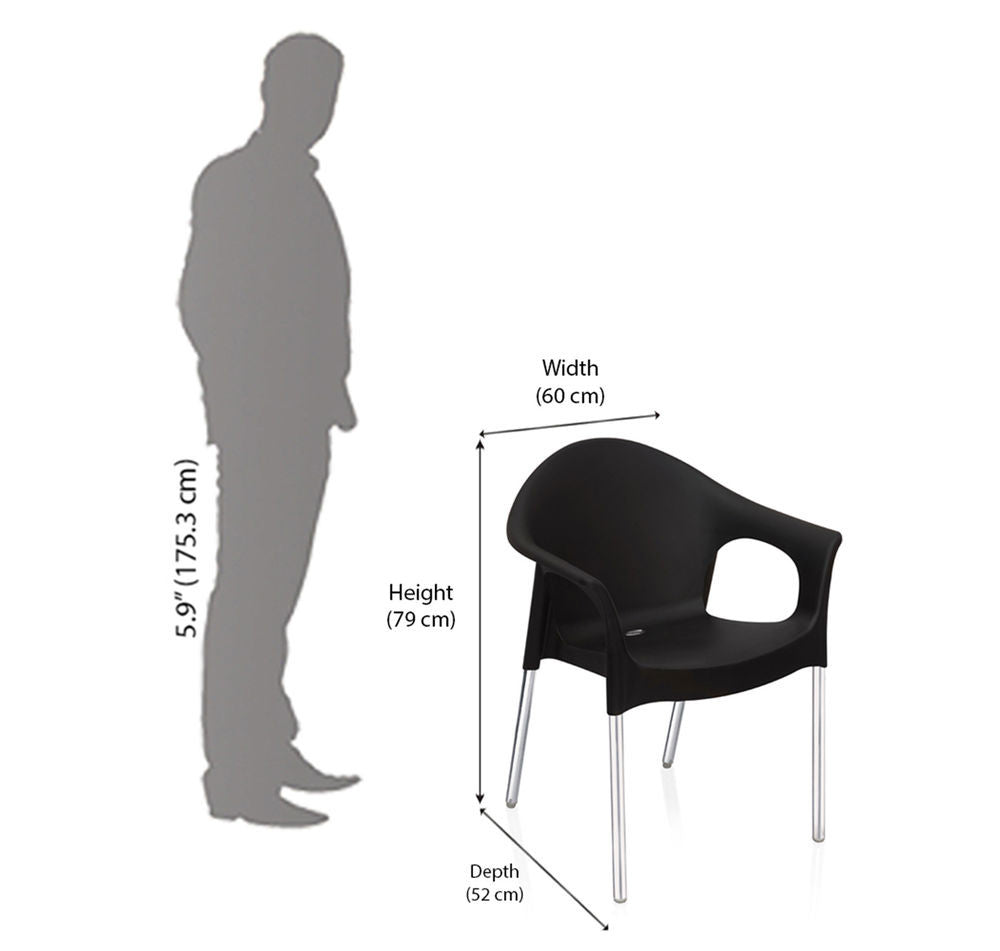 Nilkamal Novella 09 Chair (Iron Black) | HOMEGENIC.