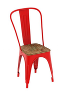 Replica Tolix Metal Bistro Dining Chair With Wood Top | HOMEGENIC.