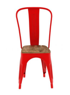Replica Tolix Metal Bistro Dining Chair With Wood Top | HOMEGENIC.