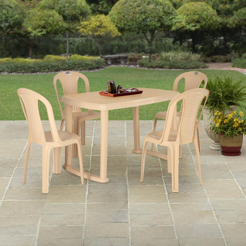 Nilkamal Shahenshah Dining Table Set with 4 Chairs | HOMEGENIC.
