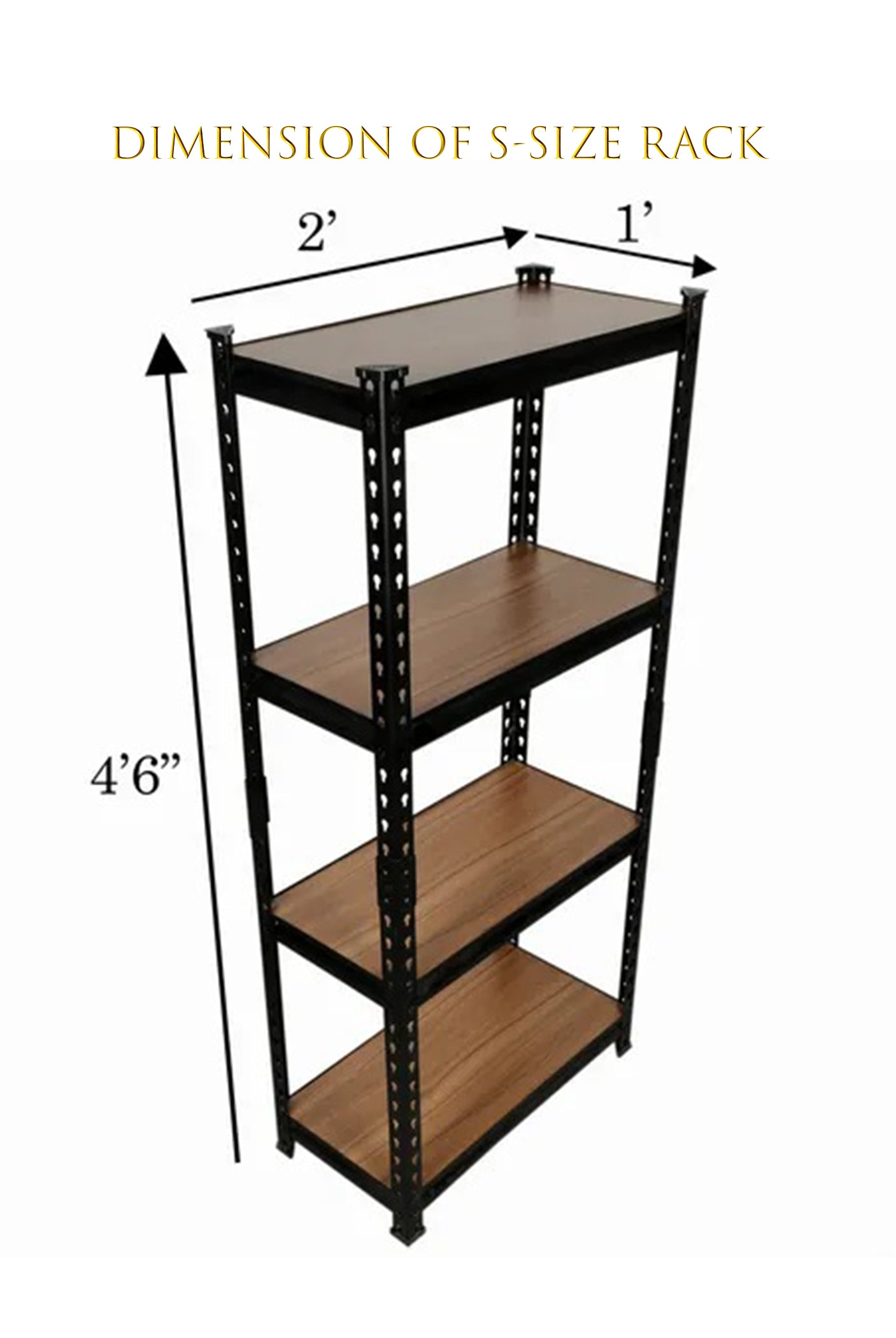 Homegenic Boltless Multi Purpose Adjustable Rack with Laminated Engineered Wood Shelves | HOMEGENIC.