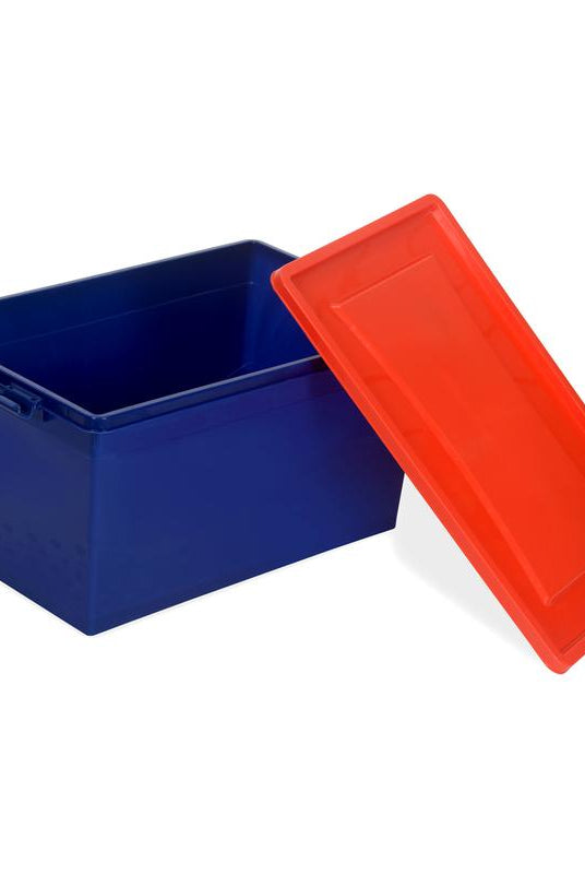 Nilkamal Stackable Storage Box 50 Ltr with Wheels (Blue & Red) | HOMEGENIC.
