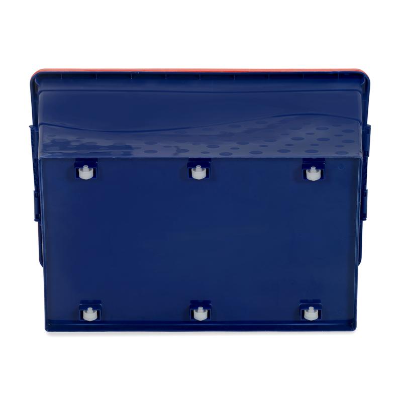 Nilkamal Stackable Storage Box 50 Ltr with Wheels (Blue & Red) | HOMEGENIC.