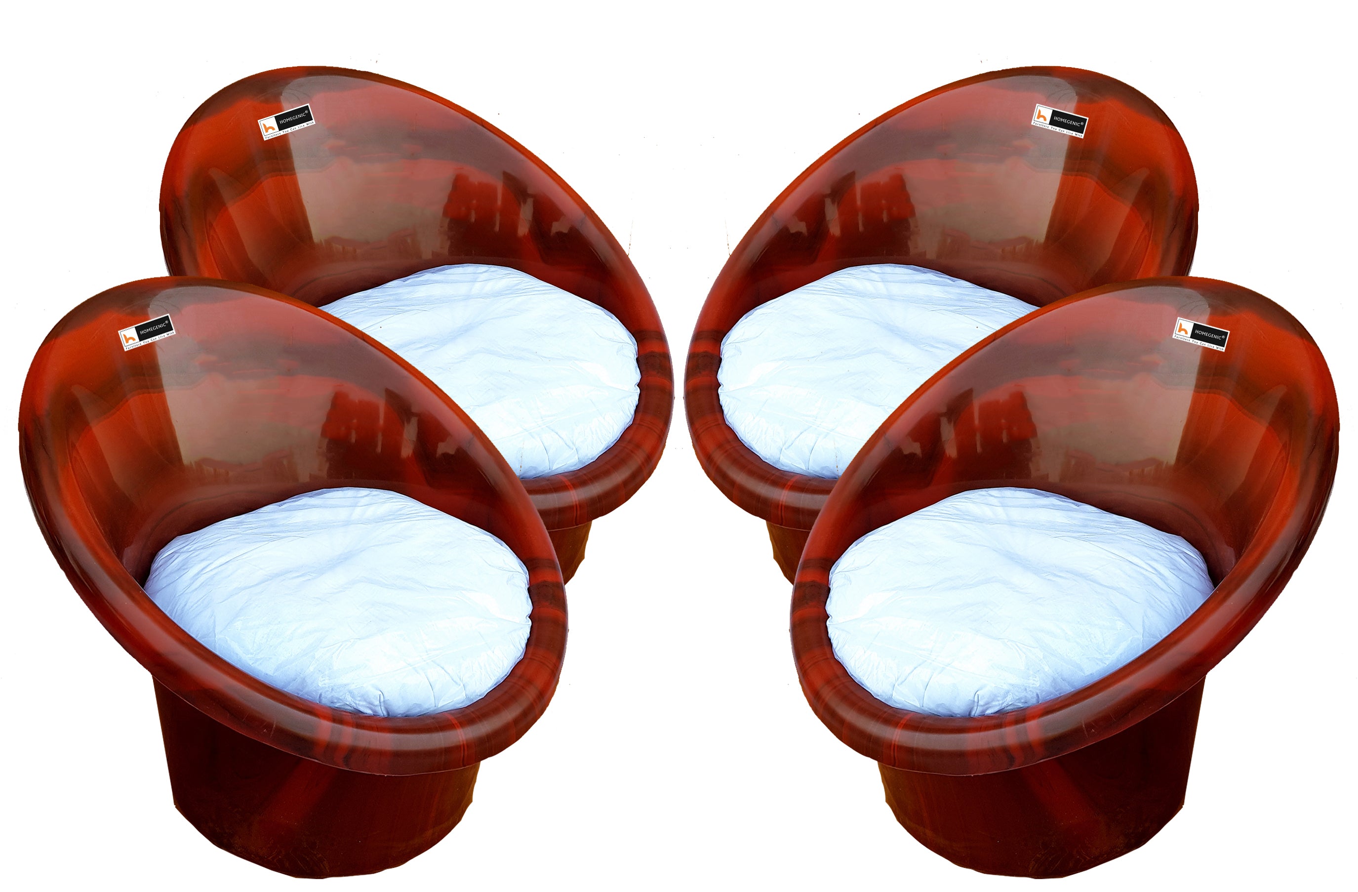 Nilkamal Tub Chair with Cushion- Set of 4 Chairs | HOMEGENIC.