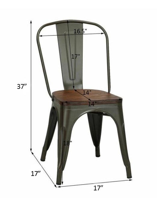 Replica Tolix Metal Bistro Dining Chair With Wood Top | HOMEGENIC.