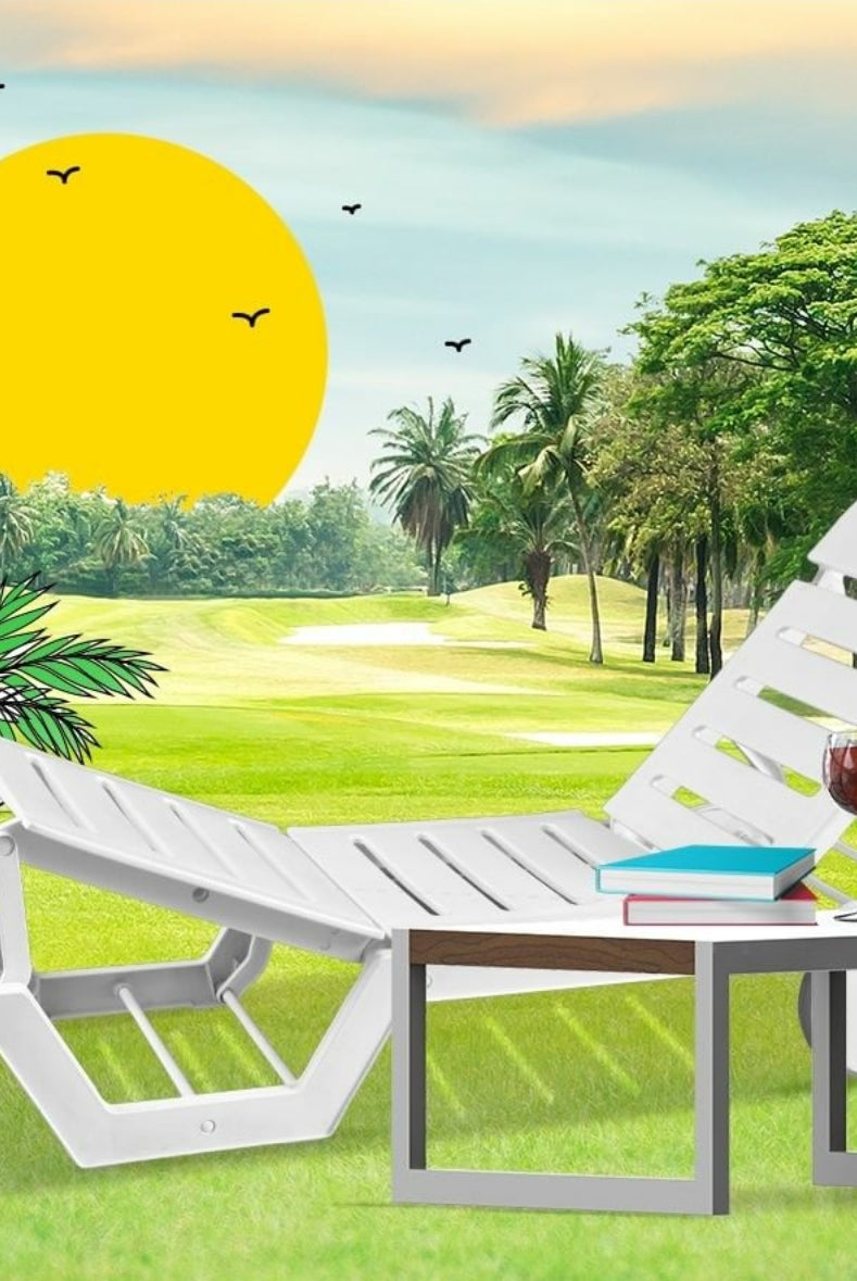 Italica Sunlounger Recliner (Matte Finish, White) | HOMEGENIC.