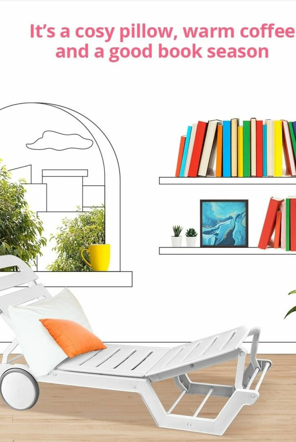 Italica Sunlounger Recliner (Matte Finish, White) | HOMEGENIC.