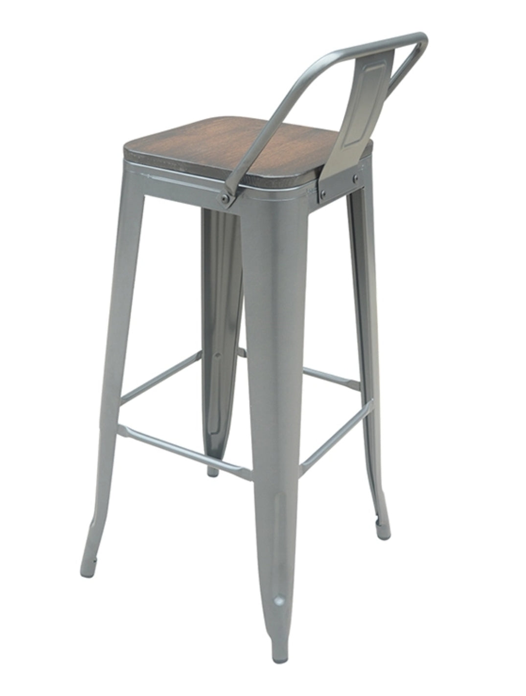 Torup Tolix Metal Bistro Bar Stool with Wood Seat- 30" | HOMEGENIC.