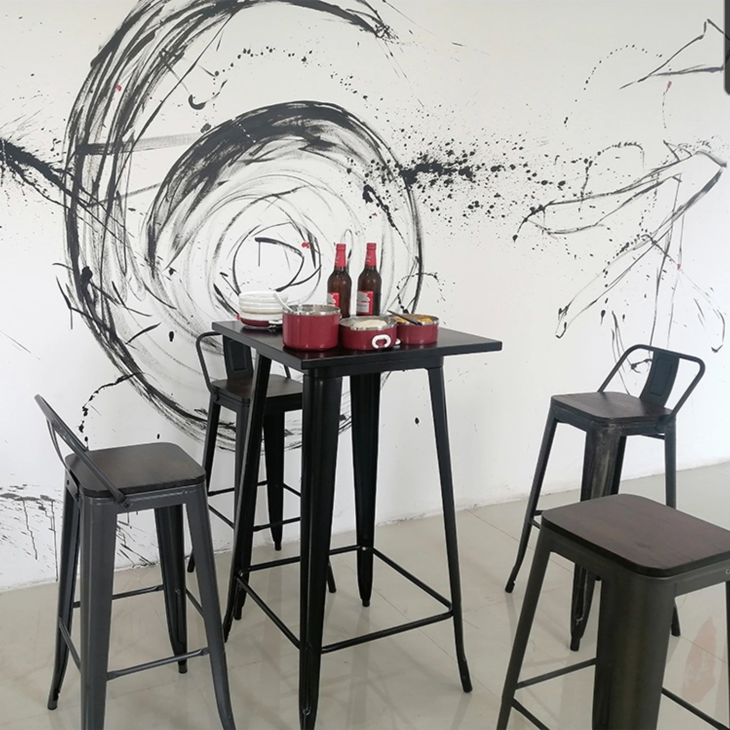 Torup Tolix Metal Bistro Bar Stool with Wood Seat- 30" | HOMEGENIC.