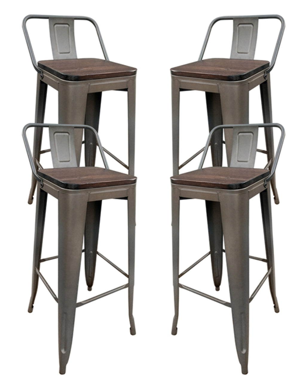 Torup Tolix Metal Bistro Bar Stool with Wood Seat- 30" | HOMEGENIC.