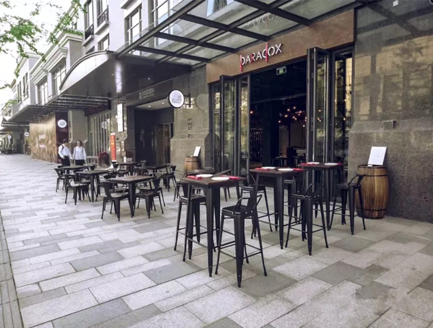 Torup Tolix Metal Bistro Bar Stool with Wood Seat- 30" | HOMEGENIC.