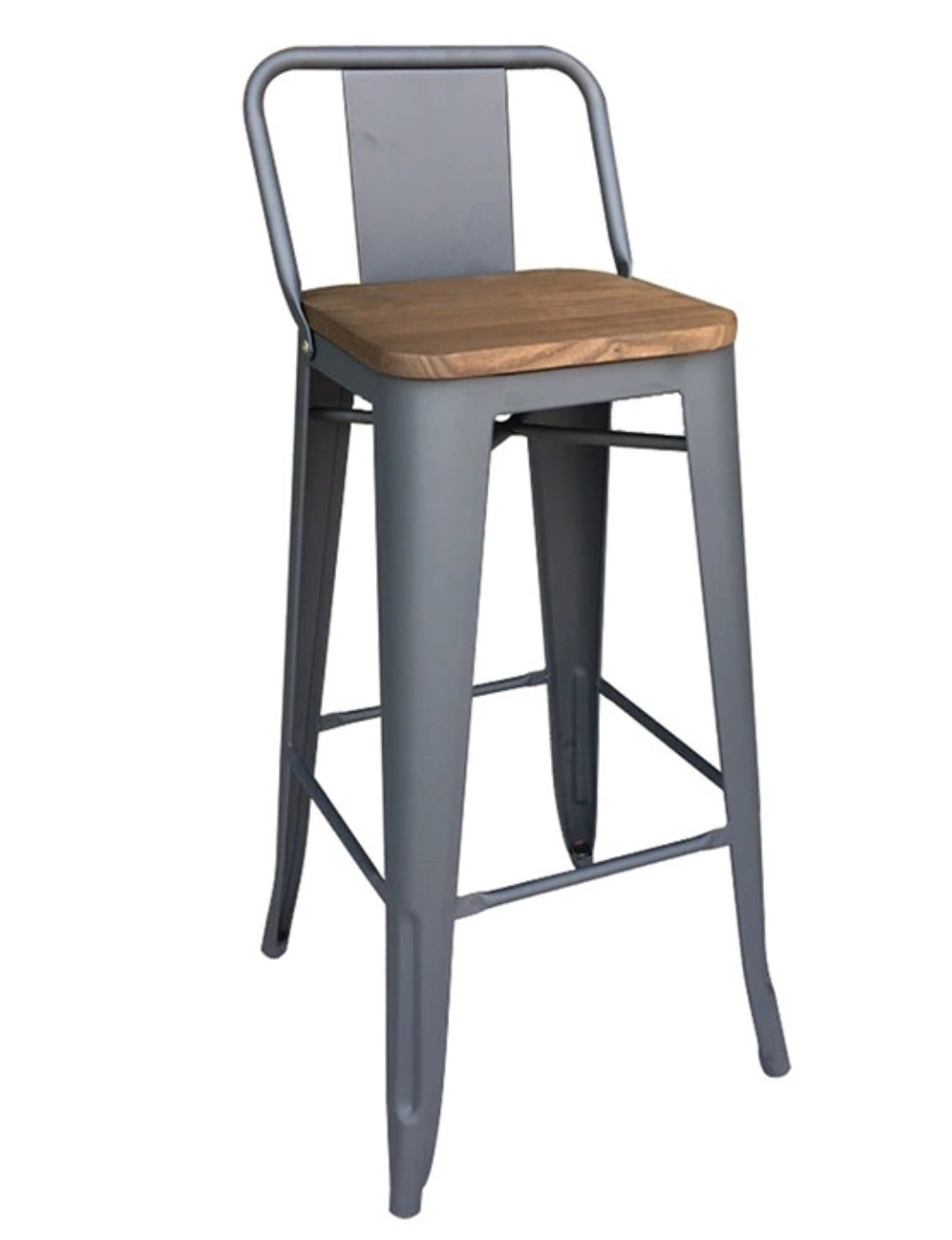 Torup Tolix Metal Bistro Bar Stool with Wood Seat- 30" | HOMEGENIC.
